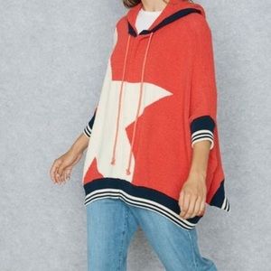 Hooded Free People Poncho w/ star detail.  Rare.
